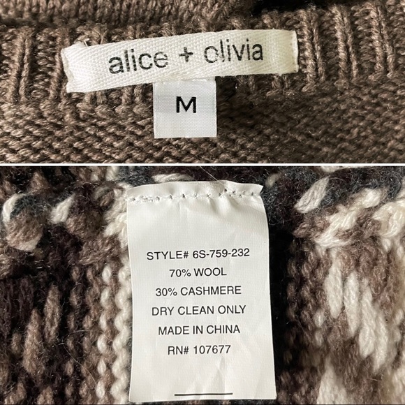 Alice + Olivia Retro Brown Fringe Sweater Dress Medium - Picture 15 of 15